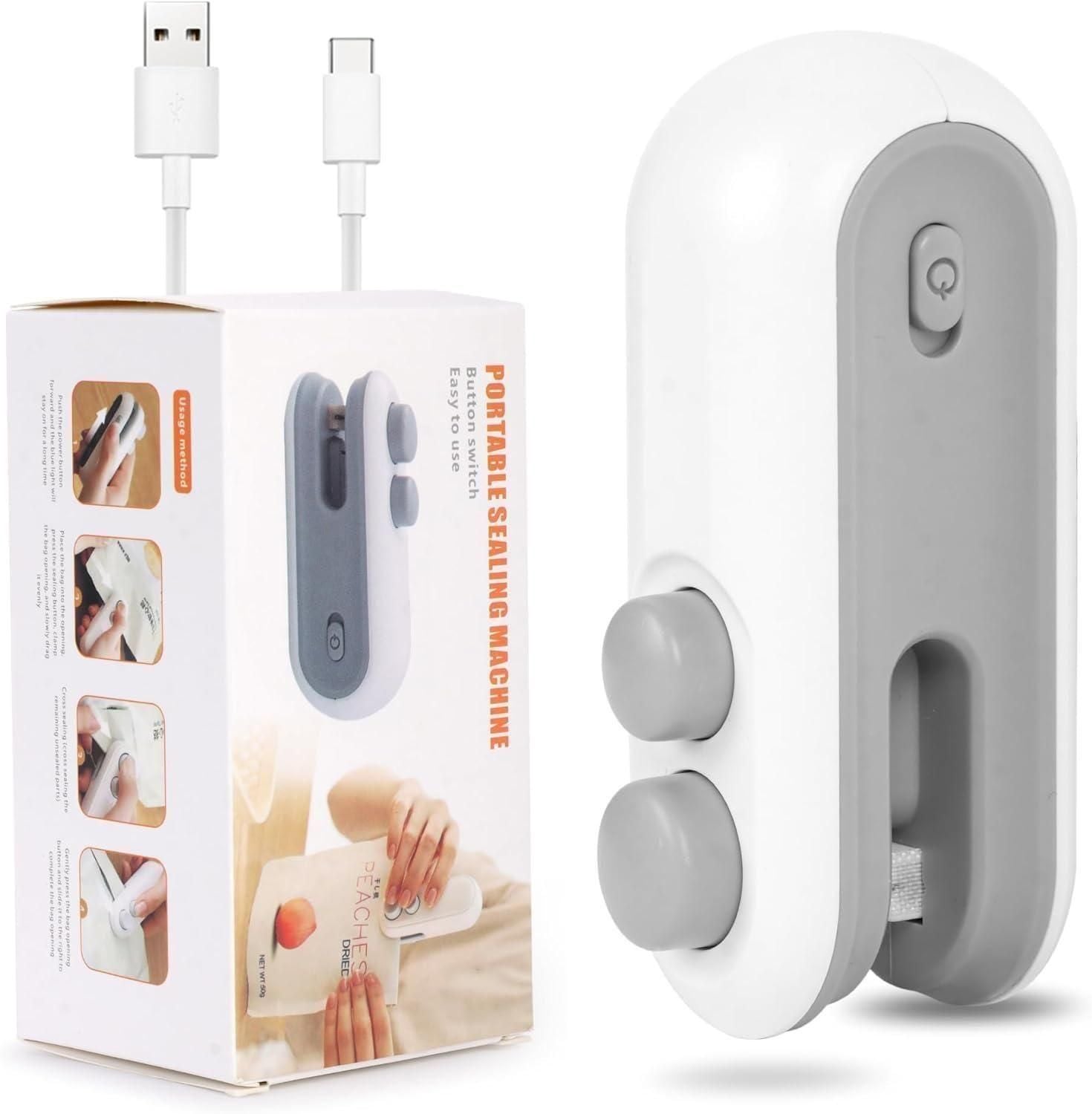 SealMaster Pro: Portable 2-in-1 USB Rechargeable Magnetic Bag Sealer & Cutter