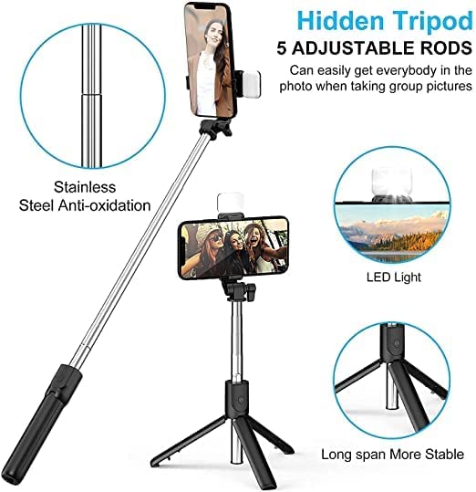 SnapPro Flex: Extendable 3-in-1 Selfie Stick Tripod with Bluetooth Remote