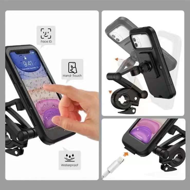 GlideGrip 360° – Ultimate Waterproof Rotating Bike Phone Mount for All Smartphones