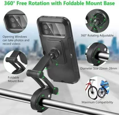 GlideGrip 360° – Ultimate Waterproof Rotating Bike Phone Mount for All Smartphones