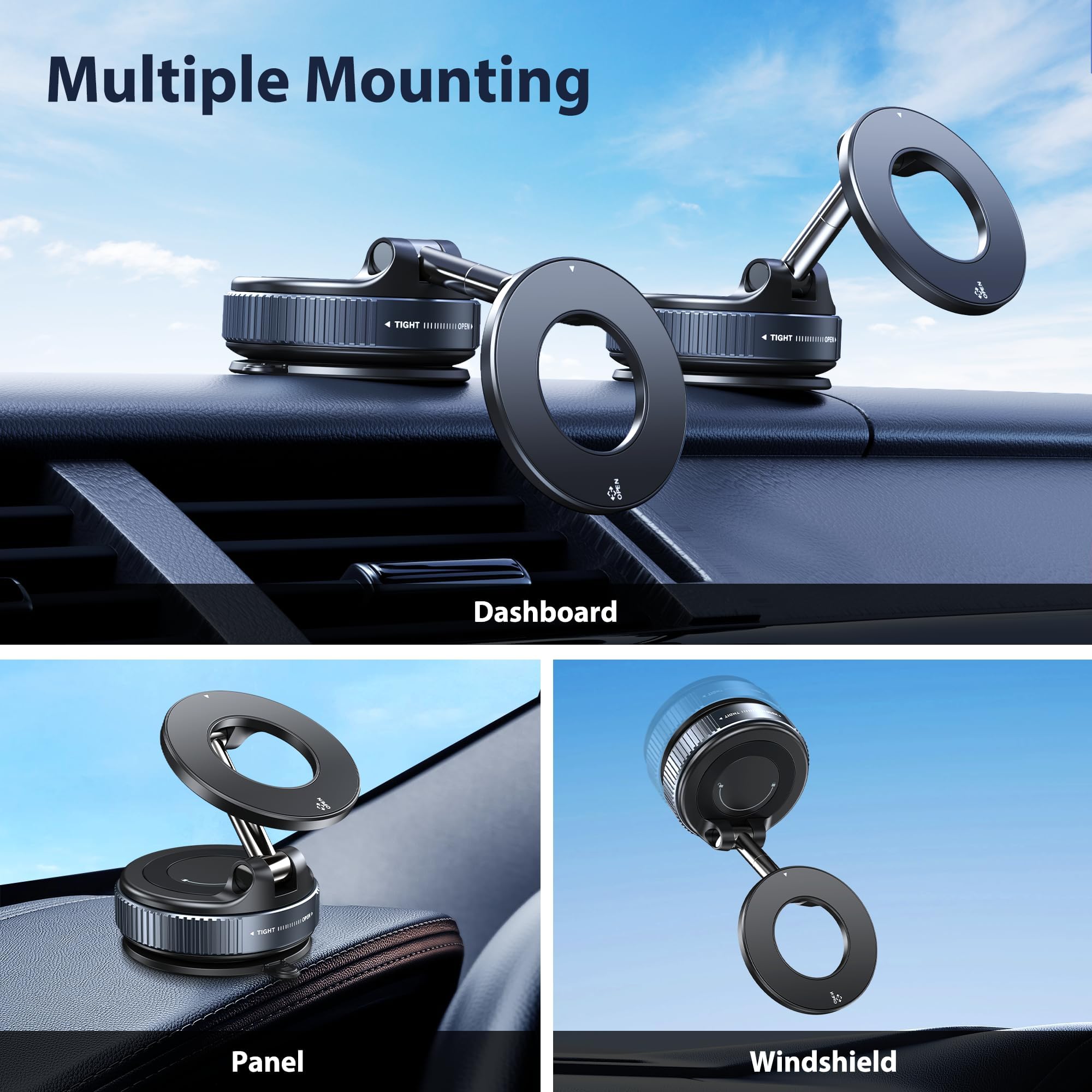 MagnaHold Vacuum Suction Phone Bracket Powerful Hold, Smooth Release