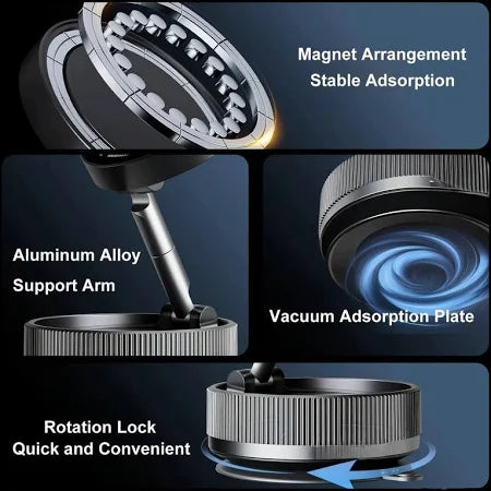 MagnaHold Vacuum Suction Phone Bracket Powerful Hold, Smooth Release